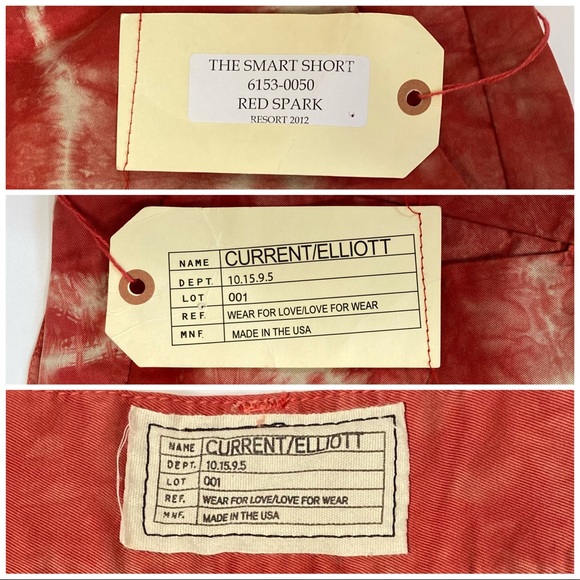 Current/Elliot Sample Red Spark The Smart Short Tie Dye Shorts Waist 32” (WB-2) - Picture 7 of 9